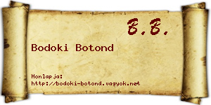 Bodoki Botond névjegykártya